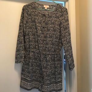 Navy white LOFT romper 00P